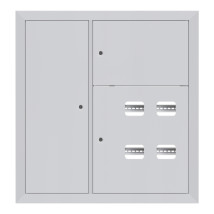 Щит этажный EKF Basic 4 кв. IP31, силовая часть – справа, материал – сталь, цвет – светло-серый