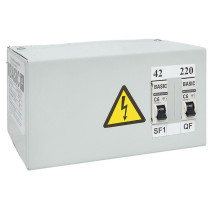 Ящик с понижающим трансформатором EKF Basic ЯТП 220/42В, мощность 0.25кВА, напряжение 42В, IP54, цвет - RAL-7035