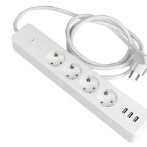 Удлинитель умный EKF Connect Wi-Fi с USB 3 шт, мощность - 4000 Вт, номинальный ток - 16 А, розеток - 4 шт, длина кабеля - 1.8 м