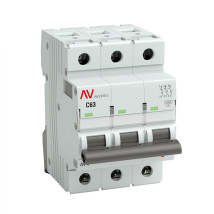 Автоматический выключатель трехполюсный EKF AVERES AV-10 3P 63A (C) 10кА, сила тока 63 A, тип расцепителя C, отключающая способность 10 кА