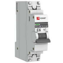 Автоматический выключатель однополюсный EKF PROxima BA47-63M 1P 32A (C) 6kА с электромагнитным расцепителем, сила тока 32 А, тип расцепления C, отключающая способность 6 kА