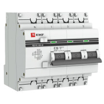 Автоматический выключатель дифференциального тока четырехполюсный EKF PROxima АД-32 4п, сила тока 50А, ток утечки 300мА