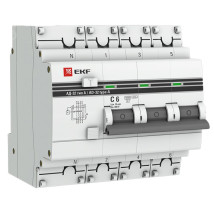 Автоматический выключатель дифференциального тока четырехполюсный EKF PROxima АД-32, хар. C, тип расцепления AC, электронный, защита 270В, 6кА, 3P+N, сила тока 63А, ток утечки 100мА