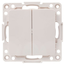 Механизм выключателя EKF PROxima Стокгольм EYV10-027-10 двухклавишный, скрытой установки, проходной, автоматические клеммы, 10А, IP20, белый