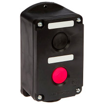 Пост кнопочный Электротехник ПКЕ 222-2 черная и красная кнопки-цилиндр, 10А 660/440В, IP54, У2