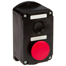 Пост кнопочный Электротехник ПКЕ 222-2 черная кнопка-цилиндр и красна кнопка-гриб, 10А 660/440В, IP54, У2