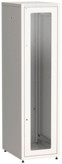 Шкаф сетевой ITK LINEA E 42U стеклянная передняя дверь, задняя металлическая 600х800х2000 мм, ширина - 600 мм, глубина - 800 мм, высота - 2000 мм, IP20, материал - сталь, цвет - серый