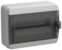 Корпус навесной IEK TEKFOR КМПн модулей-12, рядов-1, глубина - 137 мм, ширина - 300 мм, высота - 230 мм, IP65, материал - пластик, цвет - серый, черная прозрачная дверь