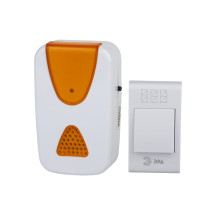 Звонок беспроводной ЭРА A02 способ монтажа открытый, с кнопкой, аналоговый, IP20, бело-оранжевого