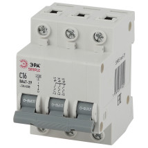 Автоматический выключатель переменного тока трехполюсный ЭРА SIMPLE ВА47-29 3P (C) 6 А, сила тока 6 А, отключающая способность 4,5 kА, тип расцепителя C