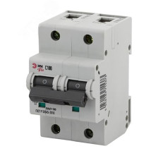 Автоматический выключатель двухполюсный ЭРА PRO ВА47-100 2P (C) 10 А, сила тока 10 А, отключающая способность 10 kА, тип расцепителя C