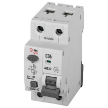 Автоматический выключатель дифференциального тока двухполюсный ЭРА АД-32 1P+N 6 A (C) 30 мА (AC), 4,5кА, электронный, ток утечки 30 мА, переменный, сила тока 6 A, защита 230В