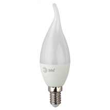 Лампа светодиодная ЭРА RED LINE BXS 37 мм мощность - 8 Вт, цоколь - E14, световой поток - 640 лм, цветовая температура - 6500 К, холодный дневной, форма  - свеча на ветру