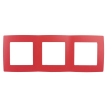 Рамка ЭРА 12 12-5003-23 3 поста 224х81х9 мм, корпус - пластик, монтаж - универсальный, цвет - красный