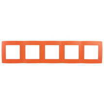 Рамка ЭРА 12 12-5005-22 5 постов 365х81х9 мм, корпус - пластик, монтаж - универсальный, цвет - оранжевый