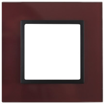Рамка ЭРА Elegance 14-5101-25 1 пост 92х92х10 мм, корпус - стекло, монтаж - универсальный, цвет - бордо/антрацит