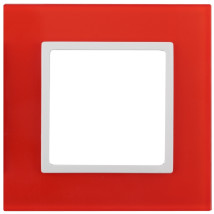 Рамка ЭРА Elegance 14-5101-23 1 пост 92х92х10 мм, корпус - стекло, монтаж - универсальный, цвет - красный/белый