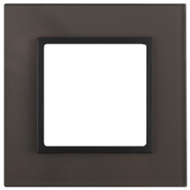 Рамка ЭРА Elegance 14-5101-32 1 пост 92х92х10 мм, корпус - стекло, монтаж - универсальный, цвет - серый/антрацит