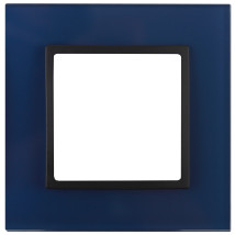 Рамка ЭРА Elegance 14-5101-29 1 пост 92х92х10 мм, корпус - стекло, монтаж - универсальный, цвет - синий/антрацит