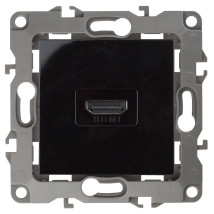 Розетка ЭРА серия 12 12-3114 HDMI, для скрытой установки, IP20, цвет - черный