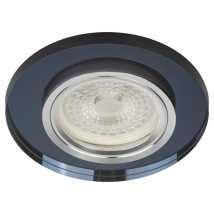 Светильник встраиваемый ЭРА DK7 Стекло круглое 50 Вт декоративный, цоколь GU5.3, под LED/КГМ лампу MR16, IP20, цвет – черный-хром
