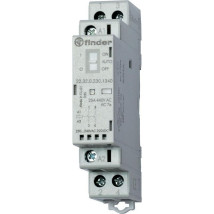 Контактор модульный FINDER 22 AgNi, переключатель, индикатор с LED, рабочий ток 25 А, катушка управления 230 В, 2NO