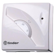 Термостат комнатный FINDER 1T.01.0 настенный, с поворотной ручкой, диапазон температур (+7 … +30) °C, контакт 1СО, 16А, IP20