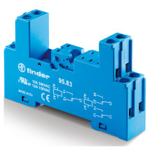 Розетка FINDER 95.83.3SMA для реле 40.31, винтовые клеммы с зажимной клетью, раздельными контактами и металлическим зажимом, 10А, 250В, IP20, цвет – синий