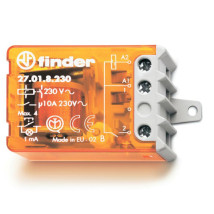 Реле промежуточное FINDER 27 серия шаговое, электромеханическое, 1NO, 10 А, 2 состояния, AgNi, 230 В, AC, монтаж в коробке, фланец, IP20