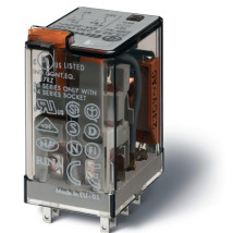Реле коммутационное FINDER 55 серия миниатюрное, универсальное, электромеханическое, 7 А, 110 В, DC, 4CO, AgNi, RTI, монтаж в розетку, опции - кнопка тест, LED, диод