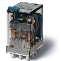 Реле коммутационное FINDER 55 серия миниатюрное, универсальное, электромеханическое, 10 А, 230 В, AC, 3CO, AgNi, RTI, монтаж в розетку, опции - кнопка тест