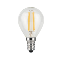 Лампа светодиодная Gauss Black Filament прозрачная, 45 мм, мощность - 11 Вт, цоколь - E14, световой поток - 830 лм, цветовая температура - 4100 K, форма - шарообразная