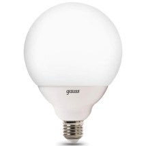 Лампа светодиодная Gauss G125 125 мм 22 Вт, 220 В, цоколь - E27, световой поток - 1900 Лм, цветовая температура - 6500 К, форма - шарообразная, холодный белый свет