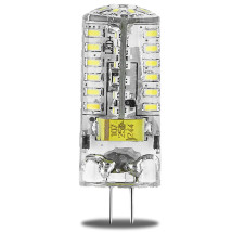 Лампа светодиодная Gauss G4 12V силикон 15 мм 3 Вт, 12 В, цоколь - G4, световой поток - 240 Лм, цветовая температура - 4100 К, форма - капсульная, нейтральный белый свет
