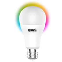 Лампа светодиодная умная Gauss Smart Home A60 RGBW 60 мм 10 Вт, 220 В, цоколь - E27, световой поток - 1055 Лм, цветовая температура - 2700-6500 К, диммируемая, форма - грушевидная