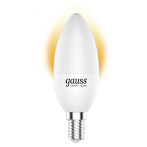 Лампа светодиодная умная Gauss Smart Home C37 DIM 37 мм 5 Вт, 220 В, цоколь - E14, световой поток - 470 Лм, цветовая температура - 2700 К, диммируемая, форма - свеча
