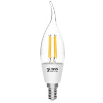 Лампа светодиодная умная Gauss Smart Home Filament CF35 35 мм 4.5 Вт, 220 В, цоколь - E14, световой поток - 806 Лм, цветовая температура - 2000-6500 К, диммируемая, форма - свеча на ветру