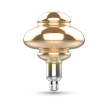 Лампа светодиодная Gauss Black Filament BD160 серая E27 оригинальная 160 мм мощность - 8 Вт, цоколь - E27, световой поток - 330 Лм, цветовая температура - 2400 °К, цвет свечения - теплый белый, форма - оригинальная