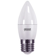 Лампа светодиодная Gauss Elementary C35-27 37 мм мощность - 6 Вт, цоколь - E27, световой поток - 450 лм, цветовая температура - 4100 K, нейтральный белый свeт, форма - свеча