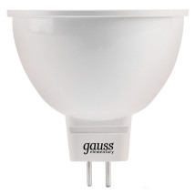 Лампа светодиодная GAUSS Elementary MR16 50 мм мощность - 9 Вт, цоколь - GU10, световой поток - 640 Лм, цветовая температура - 3000 °К, цвет свечения - теплый белый, форма - софит