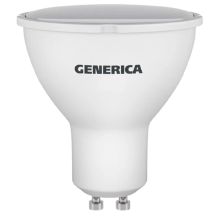Лампа светодиодная GENERICA LL-PAR16 10 Вт, 230 В, цоколь - GU10, световой поток - 1000 Лм, цветовая температура - 4000 К, цвет свечения - белый, форма - параболический рефлектор