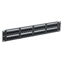 Патч-панель GENERICA UTP 19″ 48 портов (Krone), категория - 5E, высота - 2U, корпус - металл/пластик, цвет - черный