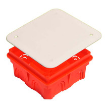 Коробка разветвительная HEGEL для сплошных стен 102х102х50 мм, 10 вводов, IP20, красная