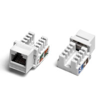 Вставка Hyperline KJ2 Keystone Jack RJ-45 (8P8C), категория 6, Dual IDC, белая