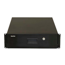 Ящик для документов Hyperline TDR3 3U 133х483х460 мм с замком, цвет - черный RAL9004