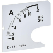 Шкала сменная IEK 10/5А-1.5 для амперметра Э47, размер - 72х72 мм