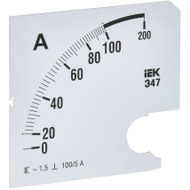 Шкала сменная IEK 100/5А-1.5 для амперметра Э47, размер - 96х96 мм