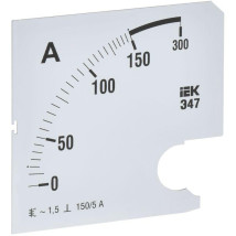 Шкала сменная IEK 150/5А-1.5 для амперметра Э47, размер - 96х96 мм