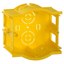 Коробка установочная IEK GENERICA СЗ 68х45мм, сборная проходная, для твердых стен, для скрытого монтажа, корпус – полипропилен, цвет – желтый