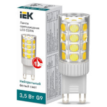 Лампа светодиодная IEK CORN 3.5 Вт, 230 В, цоколь - G9, световой поток - 333 Лм, цветовая температура - 4000 К, цвет свечения - белый, форма - капсульная